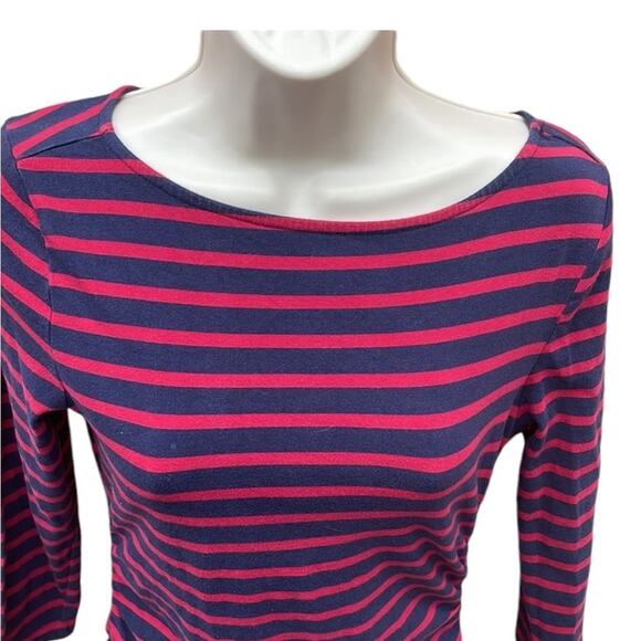 MICHAEL Michael Kors 3/4 sleeve ruched striped shirt - medium - Picture 3 of 8